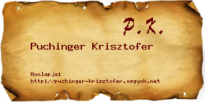 Puchinger Krisztofer névjegykártya
